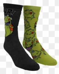 Pair Pack Nickelodeon Rugrats Reptar Socks - Sock Png,Reptar Png