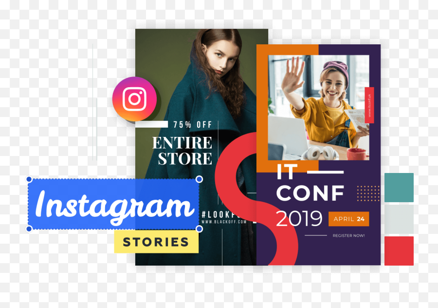 Instagram Story Maker Online - Create Ig Video Stories Crello Happy Png,Instagram Logo For Business Cards