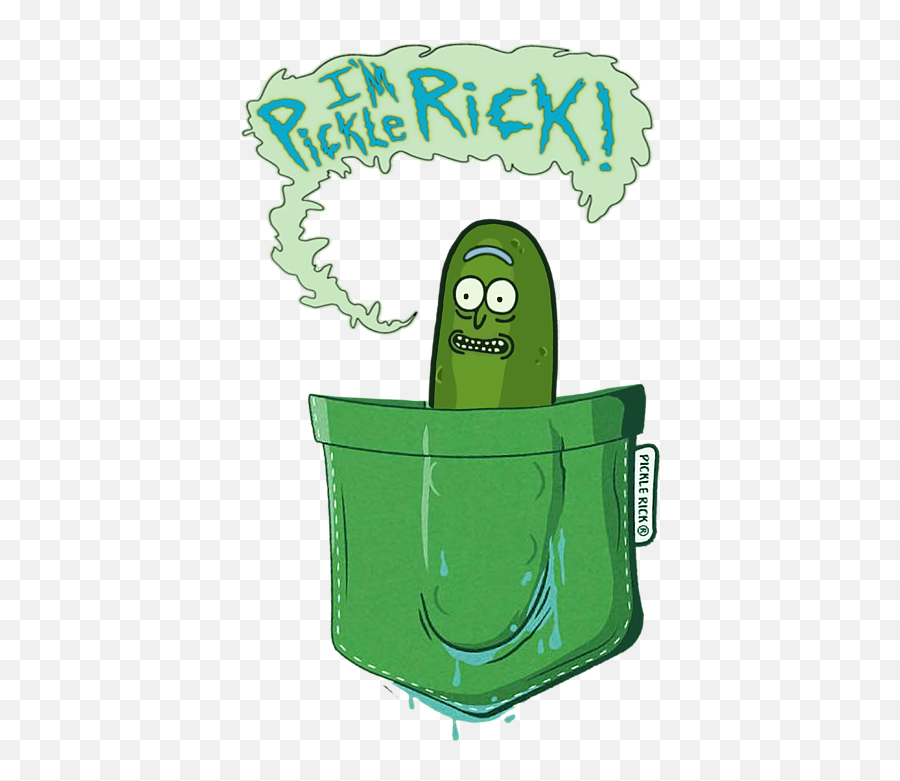 Pickle Rick Pocket Tapestry - Happy Png,Pickle Rick Transparent