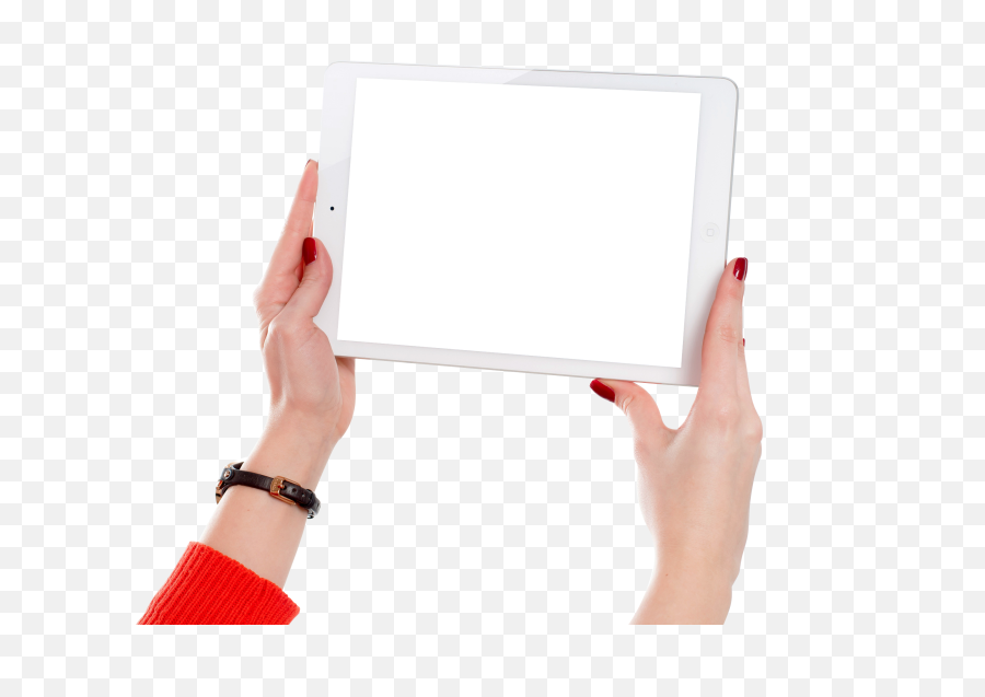Holding Tablet In Hand Png Image Free - Hands Holding Tablet Png,Hand Holding Png