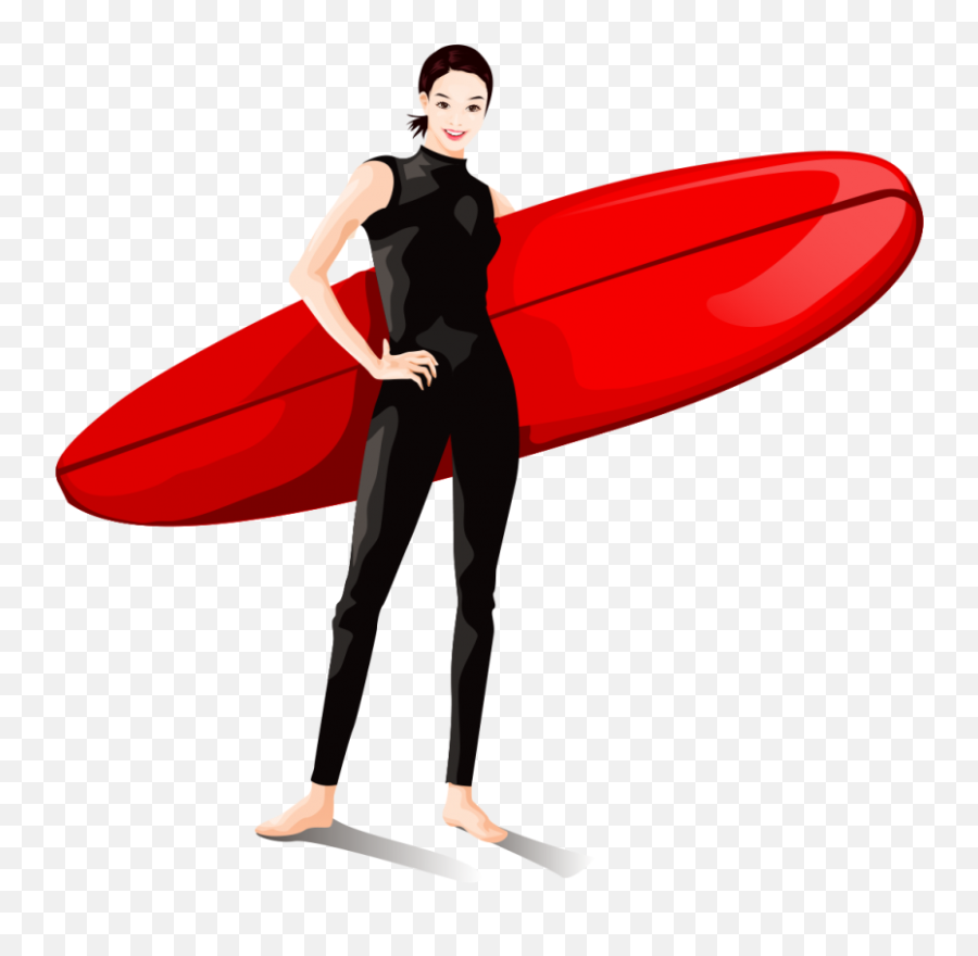 Girl Holding Surfboard Png - Vector Graphics,Surfboard Png
