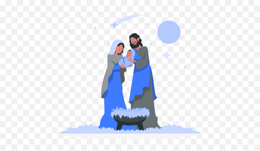 Nativity Customizable Semi Flat Illustrations Pana Style - Conversation Png,Icon Of Nativity