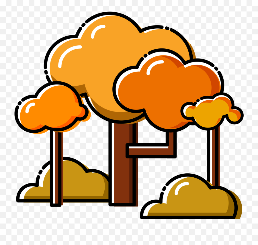 Plant Cartoon Trees Autumn Leaves Png And Vector Image - Autumn Tree Cartoon Hd Png,Fall Trees Png