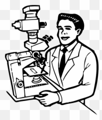 Scientist Holding Small Robot Svg Clip Arts Download - Drawing Of Male Scientists Png,Scientist Clipart Png