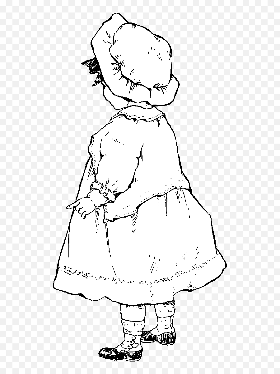 Digital Stamp Design Vintage Girl Drawing Illustration Baby - Illustration Png,Girl Drawing Png