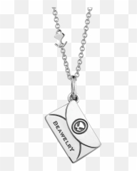18k White Gold Only You Diamond Envelope Pendant - Gift Box Pendant Png,White Envelope Png