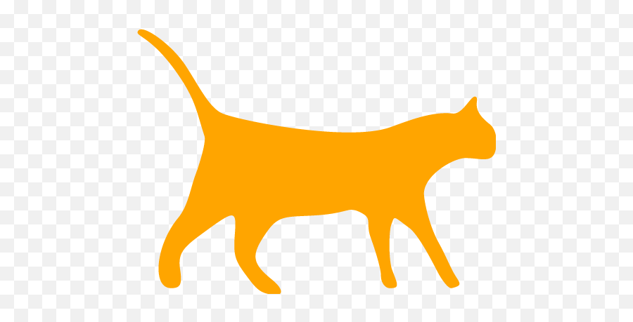 Orange Cat 3 Icon - Cat Silhouette Clip Art Png,Orange Cat Png