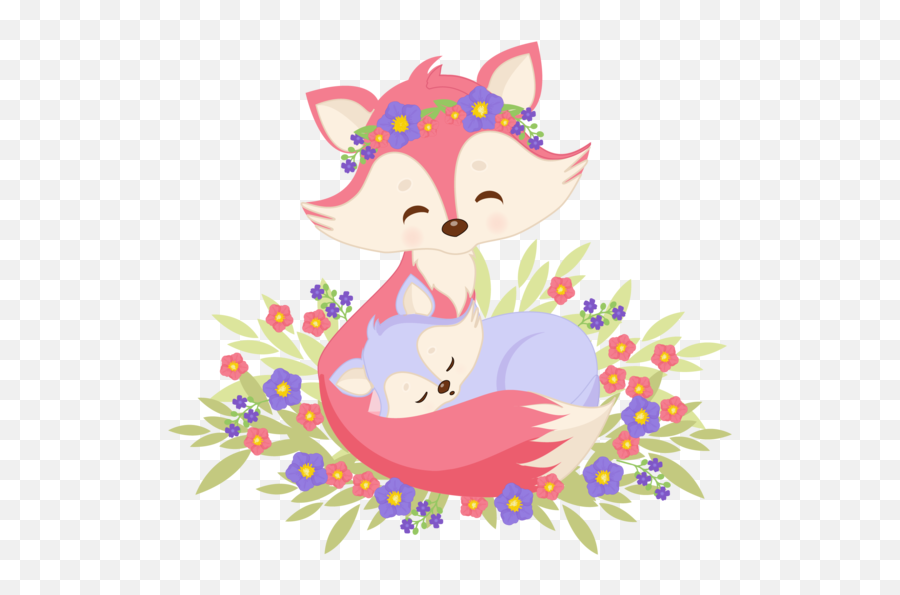Sublimation Transfer Animal Mom - Mother And Baby Animal Clipart Png,Fox Clipart Png