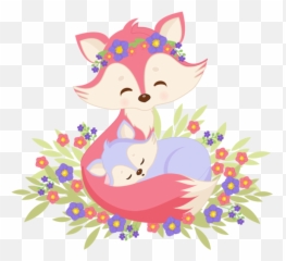 Sublimation Transfer Animal Mom - Mother And Baby Animal Clipart Png,Fox Clipart Png