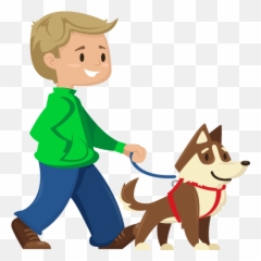 Dog Walker Cartoon Png - Transparent Clipart