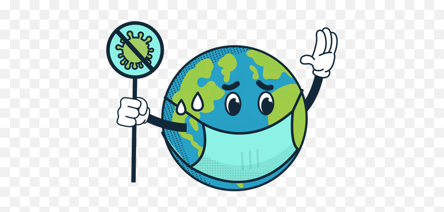 Covid 19 Earth Cartoon Icon - Transparent Png U0026 Svg Vector File Earth With Face Mask,512x512 Png Images