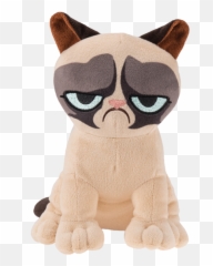Download Hd Grumpy Cat Plush Transparent Png Image - Nicepngcom Grumpy Cat Stuffed Animal,Grumpy Png