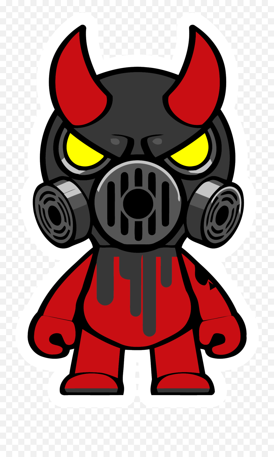 Gas Mask Oni Black Clipart Png - Cartoon Gas Mask Png,Oni Mask Png