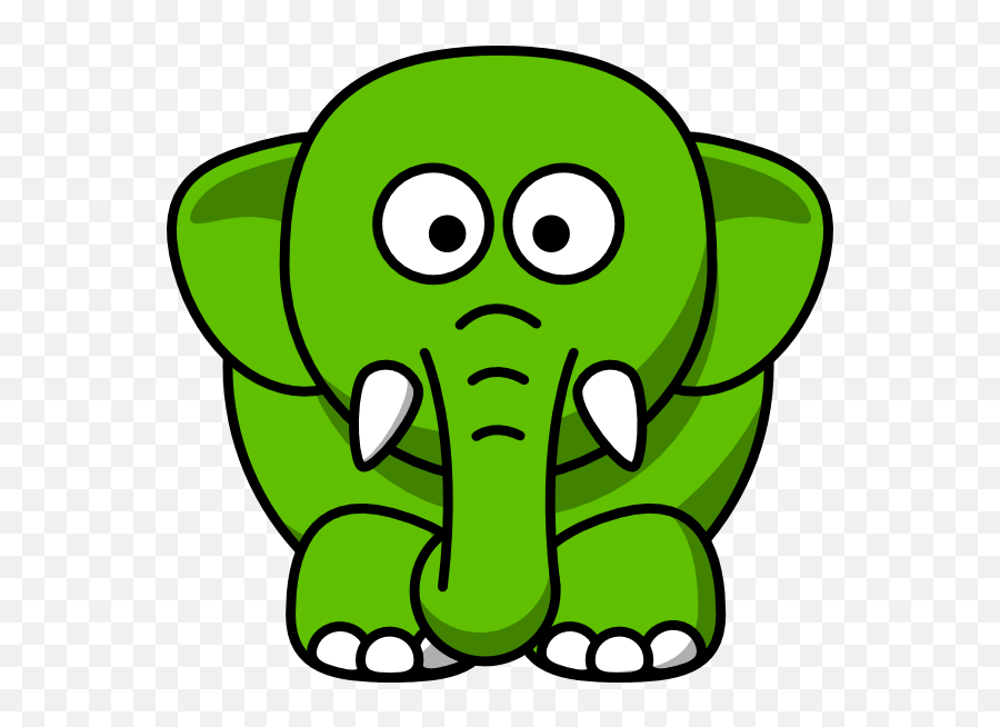 Elephants Clipart Green - Cartoon Animal With Transparent Elephant Clipart Png,Elephant Transparent Background