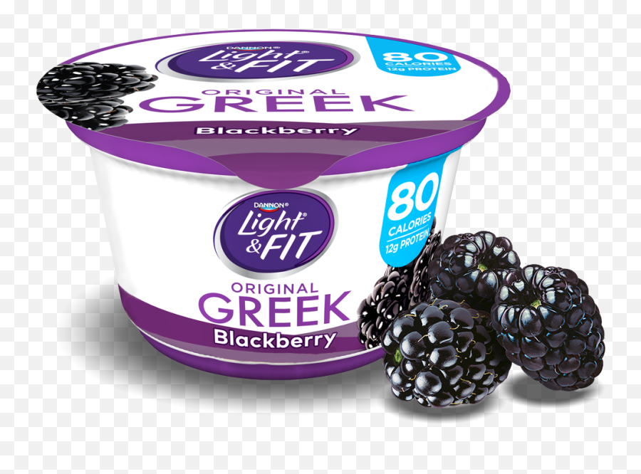 Blackberry Greek Yogurt Light U0026 Fit - Dannon Light And Fit Greek Yogurt Png,Blackberries Png