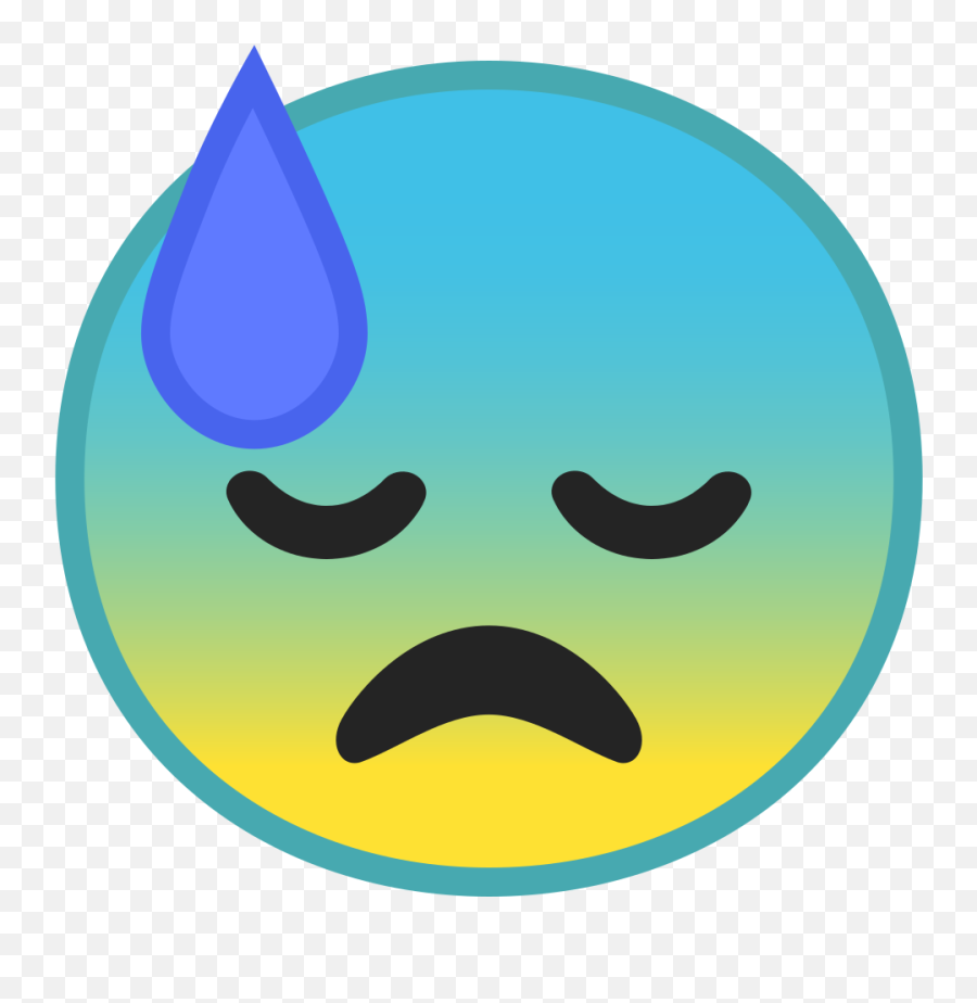 Downcast Face With Sweat Icon - Icon Png,Winky Face Emoji Png