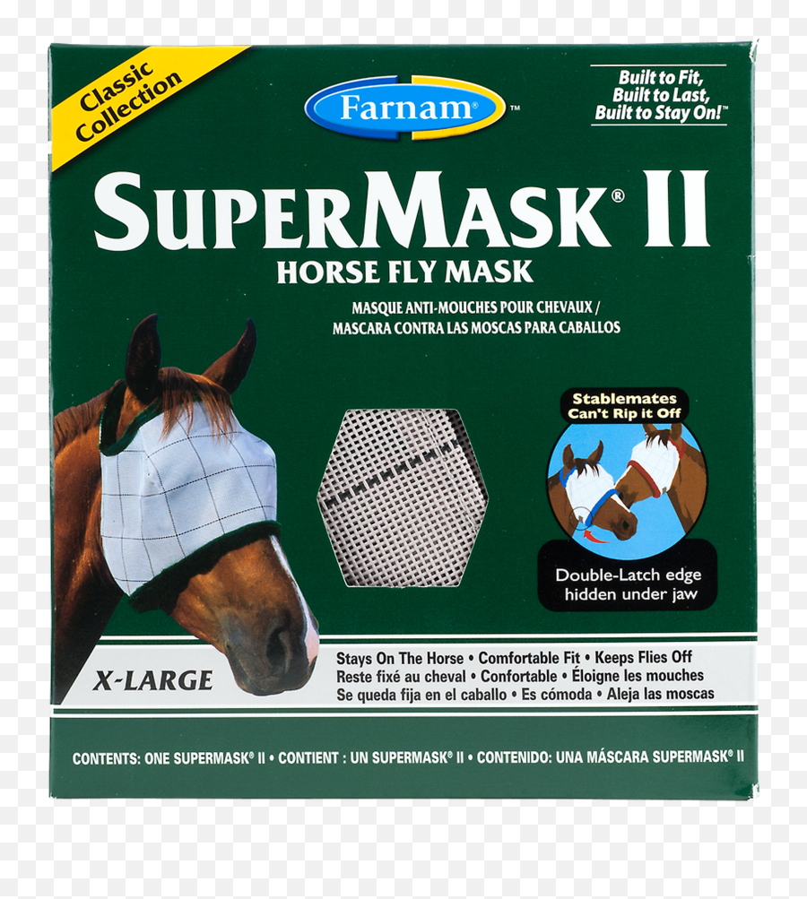 Farnam Supermask Ii Horse Fly Mask Classic Wo Ears X - Large Png,Horse Mask Png