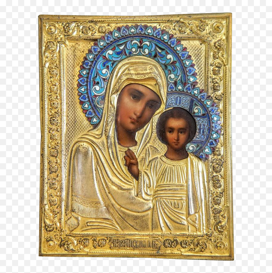 Antique Russian Icon Of The Mother - Picture Frame Png,Russian Icon Pictures