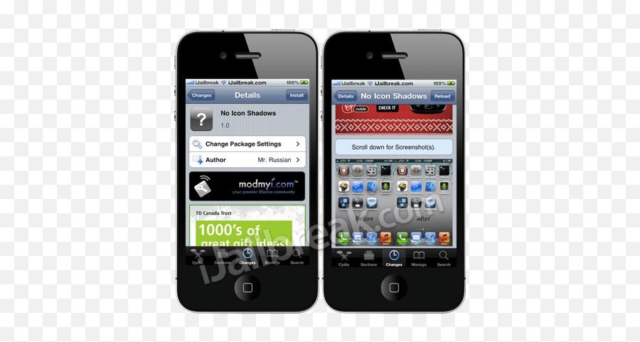 Ez Mp3 Flashy Status Myspotlight And No Icon Shadows Cydia - Cydia Png,Jailbreak Icon