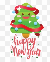 New Year Christmas Day Tree Icon Design For Happy - Png Transparent 2022 Clipart