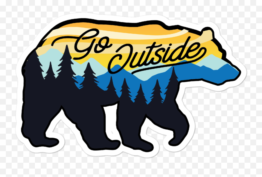 Go Outside Bear Sticker - Sticker Png,National Parks Bear Icon