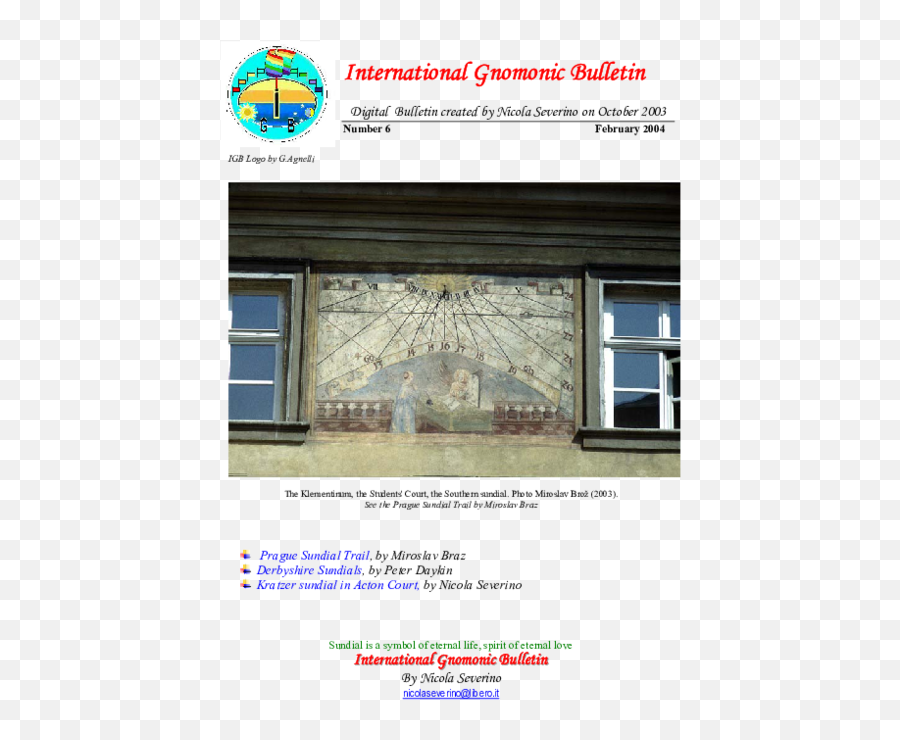 Pdf International Gnomonic Bulletin N 6 Nicola Severino - Clementinum Png,Sundial Icon