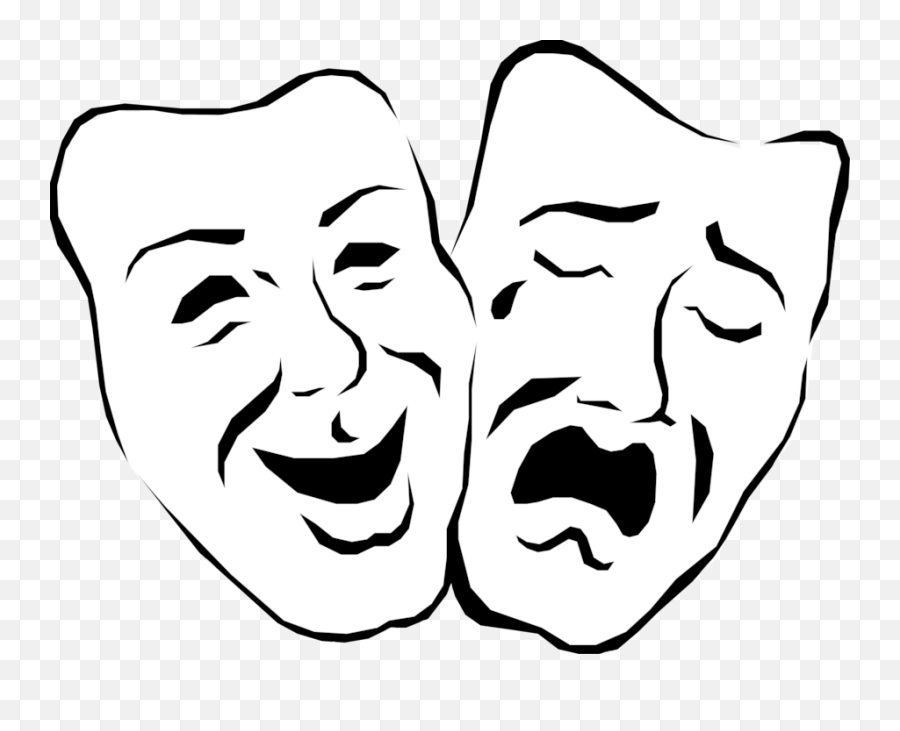 Theatre Masks Royalty Free Vector Clip Art Illustration - Smiling And Sad Face Png,Theater Masks Png