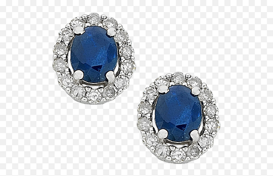 White Gold Sapphire U0026 Diamond Studs - Vintage Sapphire Earrings Png,Sapphire Png