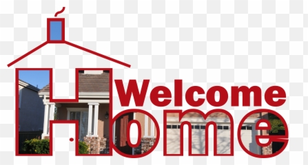 Welcome Home Text With A Suburban House - Background png