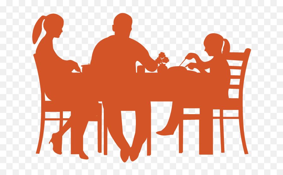 Family Silhouettes - Family Dinner Silhouette Clipart Full Silueta Persona Comiendo Png,Family Silhouette Png