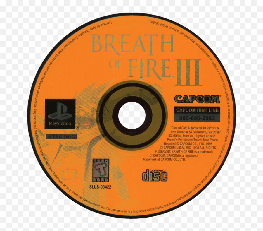 Breath Of Fire 3 Disc Png Image - Breath Of Fire Iii Disc,Line Of Fire Png