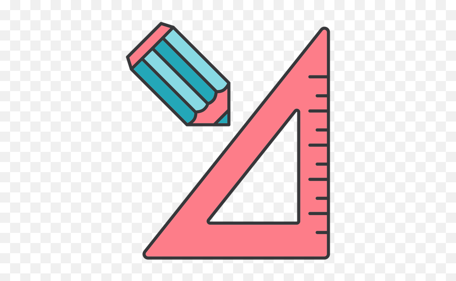 Pencil Ruler Centimeter Centimetre Triangle Flat - Desenhos Com Forma De Triangulo Png,Ruler Transparent Background