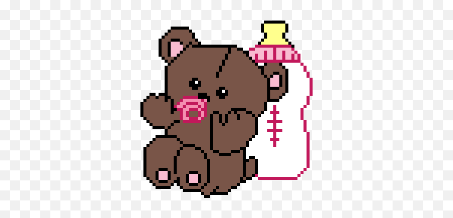 Teddy Bear With Pacifier And Baby Bottle - Mewtwo Clipart Cartoon Bear With Pacifier Png,Mewtwo Png