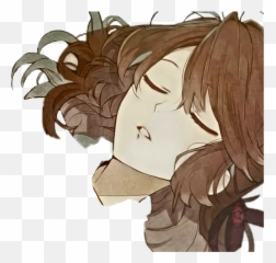 Anime Girl With Brown Hair Png - sleeping Cartoon Girl Sleeping Png