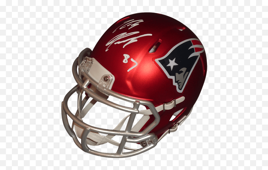 Rob Gronkowski Autographed New England Patriots Blaze Alternate Mini Helmet - Gronk Holo Gronkowski Helmet Png,New England Patriots Png