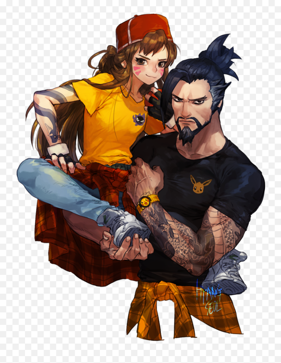 Download Hanzo Tattoo Png - D Va And Hanzo Full Size Png D Va And Hanzo,Hanzo Png