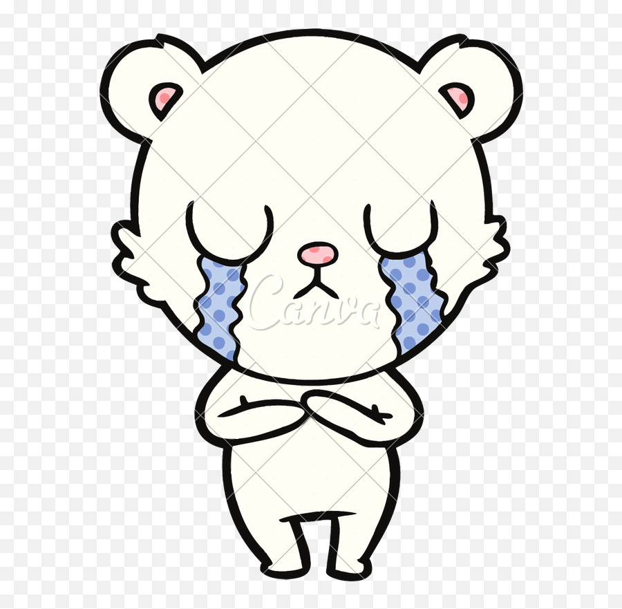 Crying Polar Bear Cartoon - Icons By Canva Imagenes Sad Animadas Png,Polar Bear Png