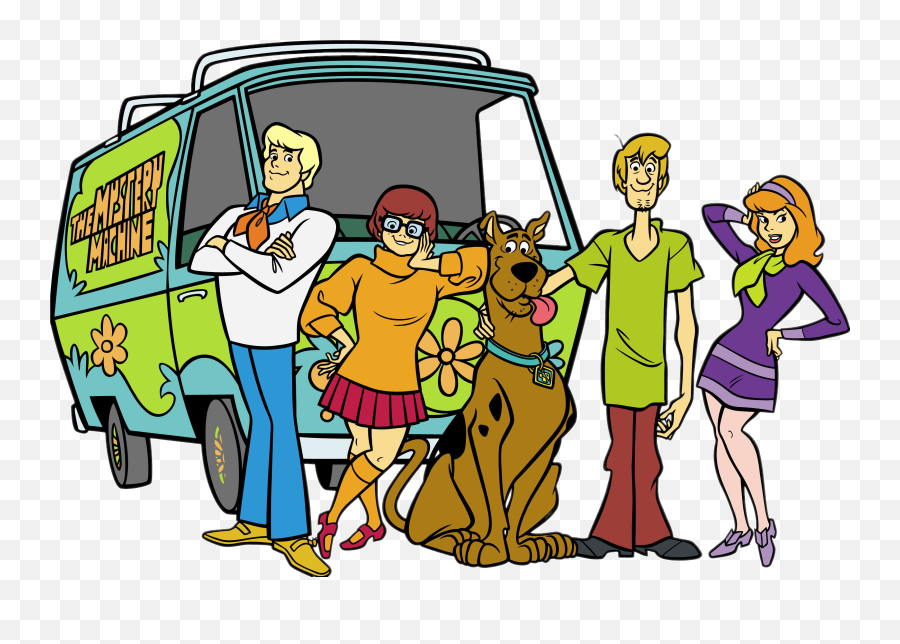 Scooby Doo In Front Of Mystery Machine - Scooby Doo High Resolution Png,Scooby Doo Png