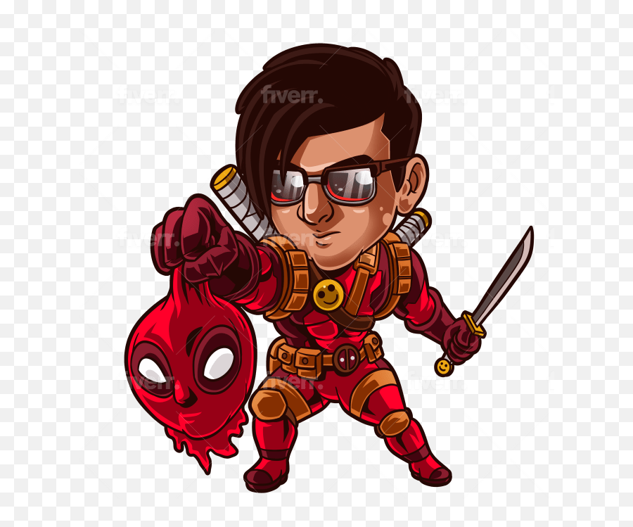 Draw Cute Cartoon Character In My Style - Superhero Png,Deadpool Desktop Icon