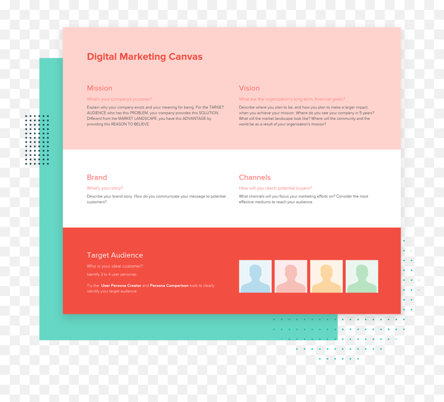 Digital Marketing Canvas Template New Xtensio - Prepare Canvas For Digital Marketing Png,Digital Doc Icon