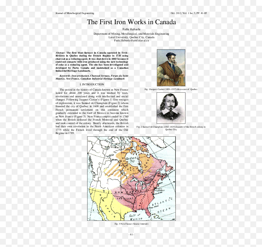 Pdf The First Iron Works In Canada Co Sep - Academiaedu Jacques Cartier Png,Saint Maurice Icon