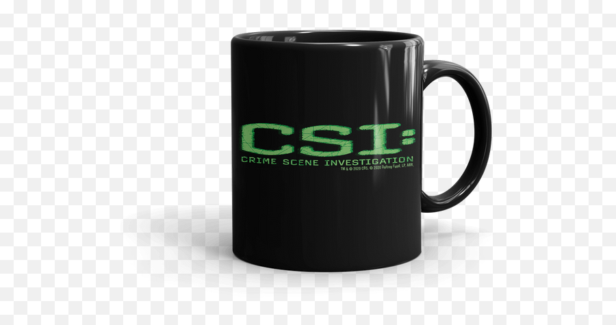 Csi Crime Scene Investigation Glitch Logo Black Mug Cbs Store - Xbox Cup Png,Csi Las Vegas Icon
