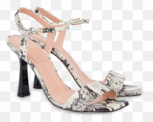 High Sandals In Viper Print Calfskin - Open Toe png