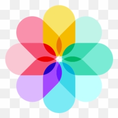Ios Photos Icon In Color Glass Style Png