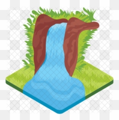 Waterfall Icon Of Isometric Style - Png