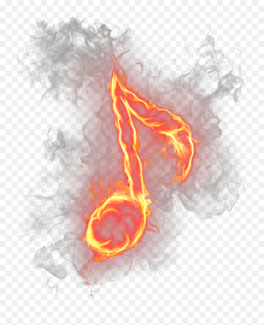 Ftestickers Music Musicnote Fire Flames - Fire Music Note Transparent Background Png,Fire Flames Png