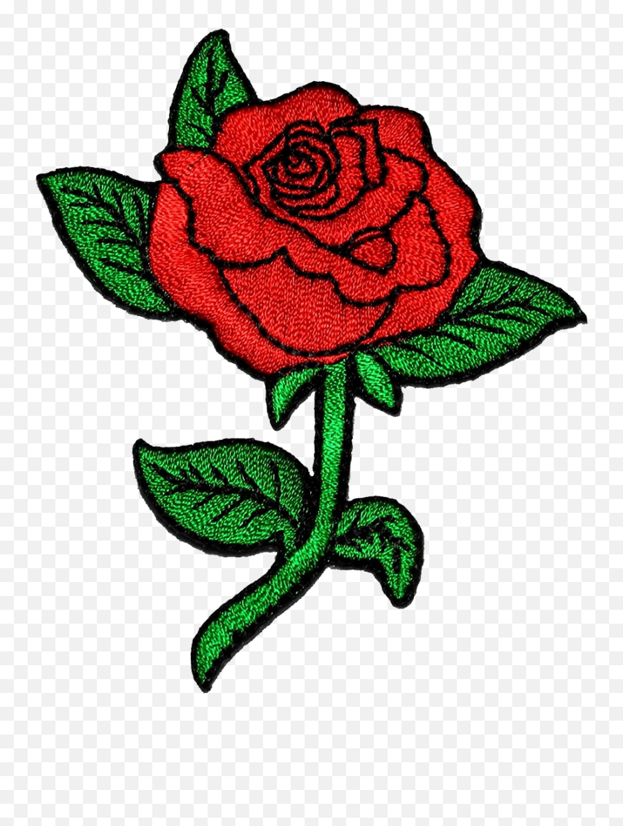 Download Hd Redrose Rose Red Flower Patch Embroidery - Roses With Broken Hearts Png,Red Flower Png