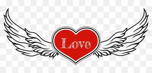 Heart Design Clipart - With Wings Png