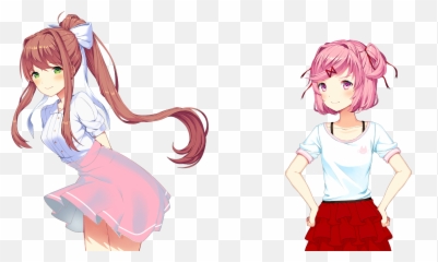 Doki Literature Club Monika Outfit - Monika With Yuri Face Png,Monika Png