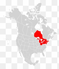 North America Map Png Transparent Images All - Great Lakes Region On World Map,World Map Png